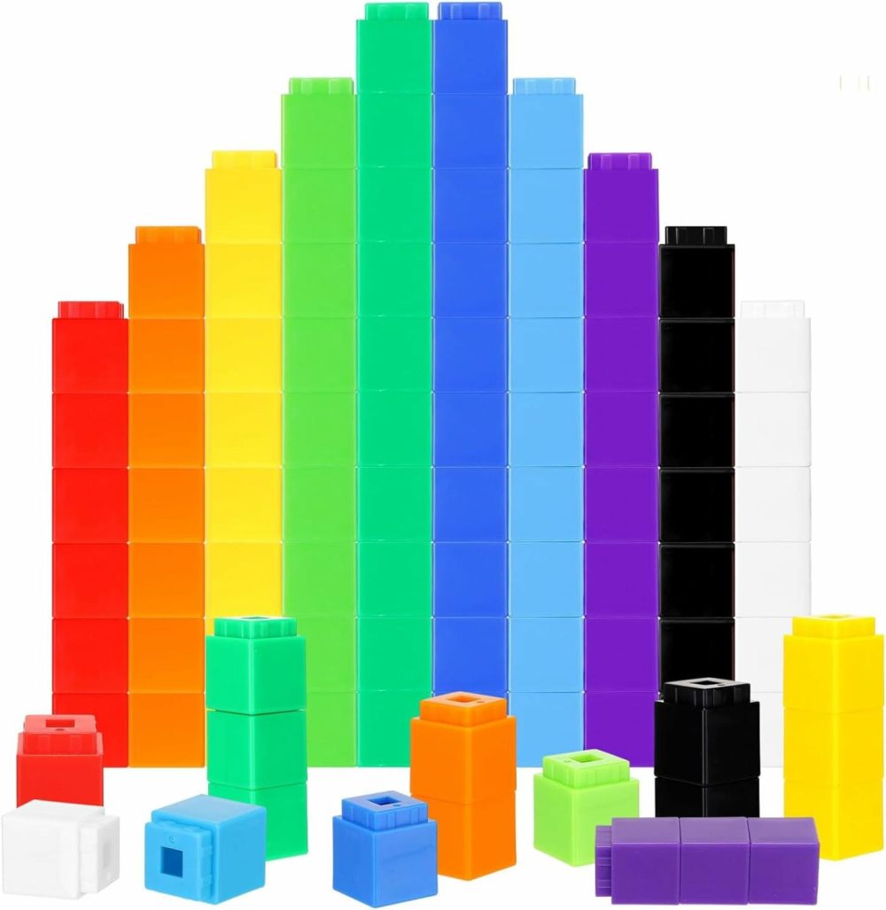 200 Pieces Linking Cubes Counting Cubes  Plastic Counting Blocks  Colorful Math Cubes  Math Manipulatives Classroom Learning Supplies For Preschool Activities Boys Girls (Simple Style)  |  Activity Cubes Activity Cubes Activity Cubes