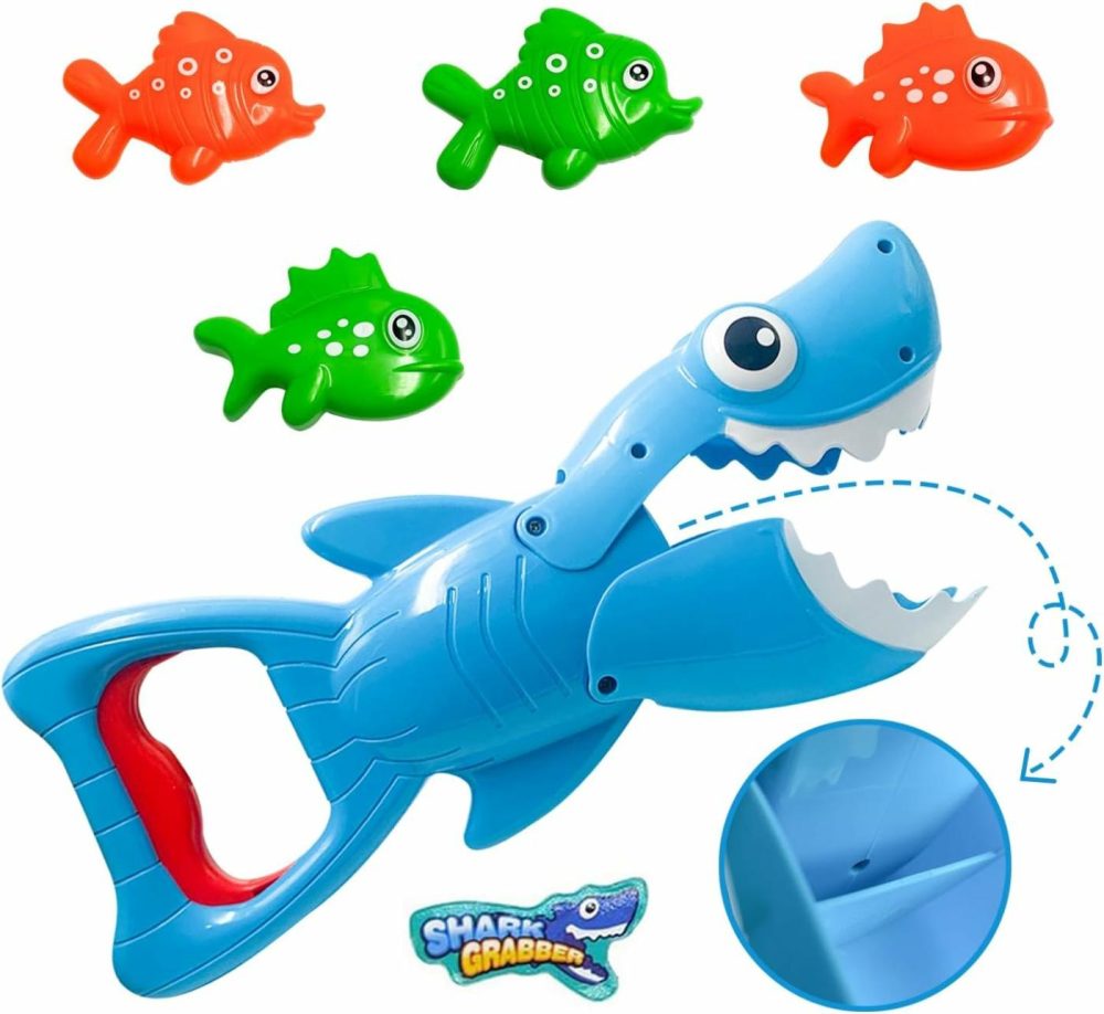 2024 Upgraded Shark Bath Toys Baby Pool Bathtub Toys Shark Grabber With Teeth Biting Action Include 4 Toy Fish Shark Swim Toys Bath Toys For Kids Boys Girls Toddlers Ages 3 4 5 6 7 8  |  Bath Toys All Toys Bath Toys