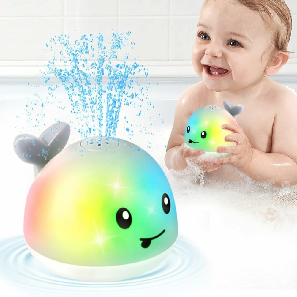 2024 Upgraded Whale Bath Toys For Babies  Light Up Bath Toys For Toddlers  Sprinkler Bathtub Toys Spray Fountain Water Pool Toys  Baby Infant Kids Birthday Shower Gifts  |  Bath Toys All Toys Bath Toys