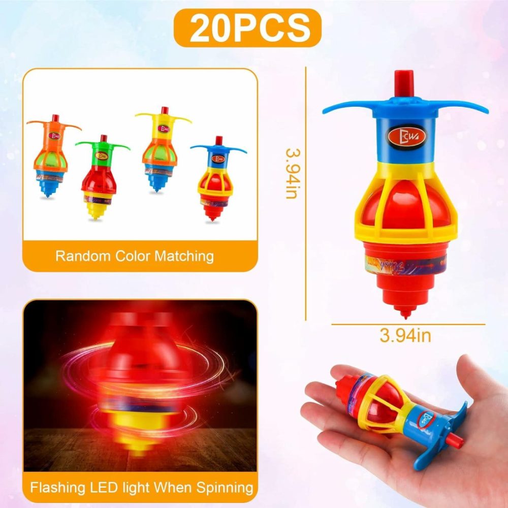 20Pcs  Light Up Spinning Tops For Kids  Led Light Up Flashing Spinning Tops，Gyroscope Novelty Bulk Toys Party Favors  |  Spinning Tops All Toys Spinning Tops