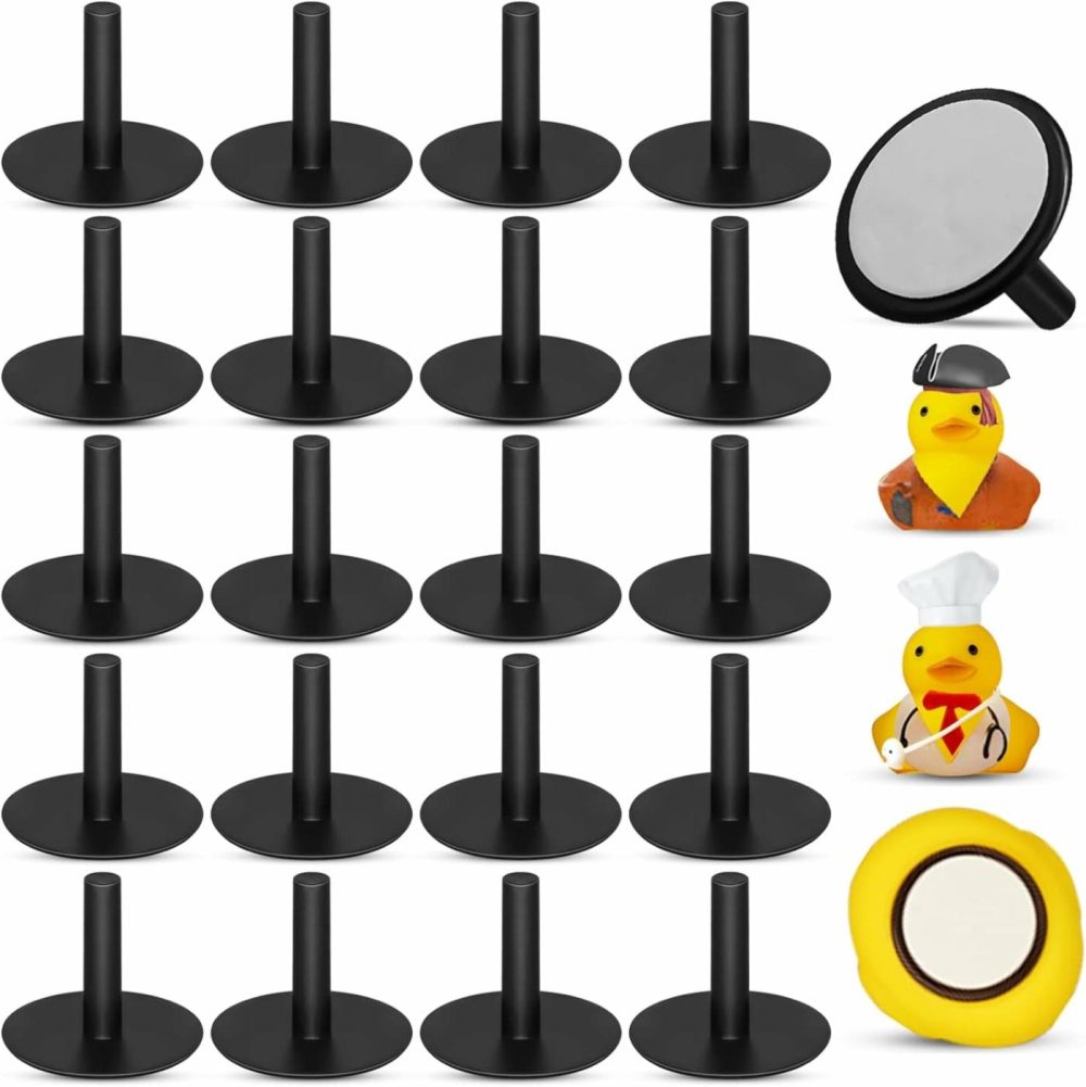 20Pcs Plastic Duck Holder Car  Rubber Duck Plug Ducks Display Fixed Mount Duck Holder  Self-Adhesive Duck Holder For Car  Gift For Car Lover  Black(Rubber Ducks Not Included)  |  Bath Toys All Toys Bath Toys