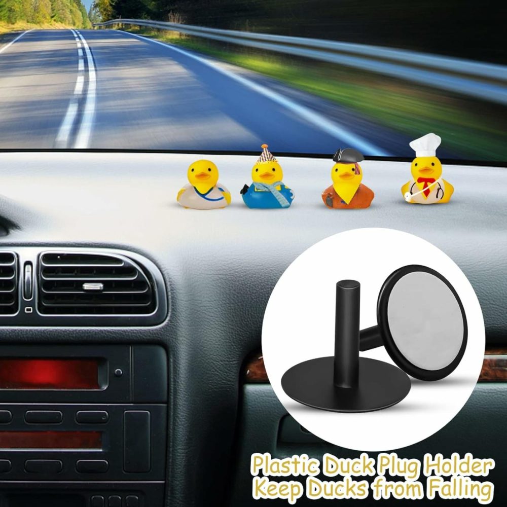 20Pcs Plastic Duck Holder Car  Rubber Duck Plug Ducks Display Fixed Mount Duck Holder  Self-Adhesive Duck Holder For Car  Gift For Car Lover  Black(Rubber Ducks Not Included)  |  Bath Toys All Toys Bath Toys