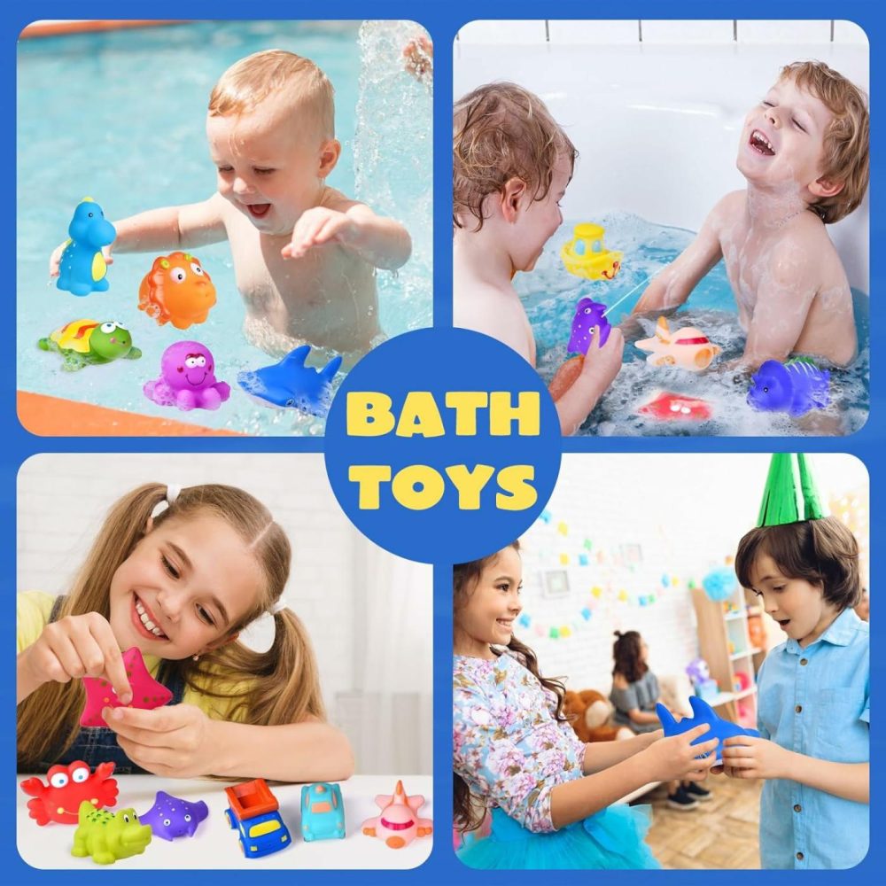 24 Pcs Bath Toys For Toddlers  Sea Animals & Cars Squirter Bath Toys  No Mold Bathtub Toys With Storage Bag   Baby Bath Toys For Pool  Toddler Bath Toys For Kids Party Favors Age1-3  |  Bath Toys All Toys Bath Toys