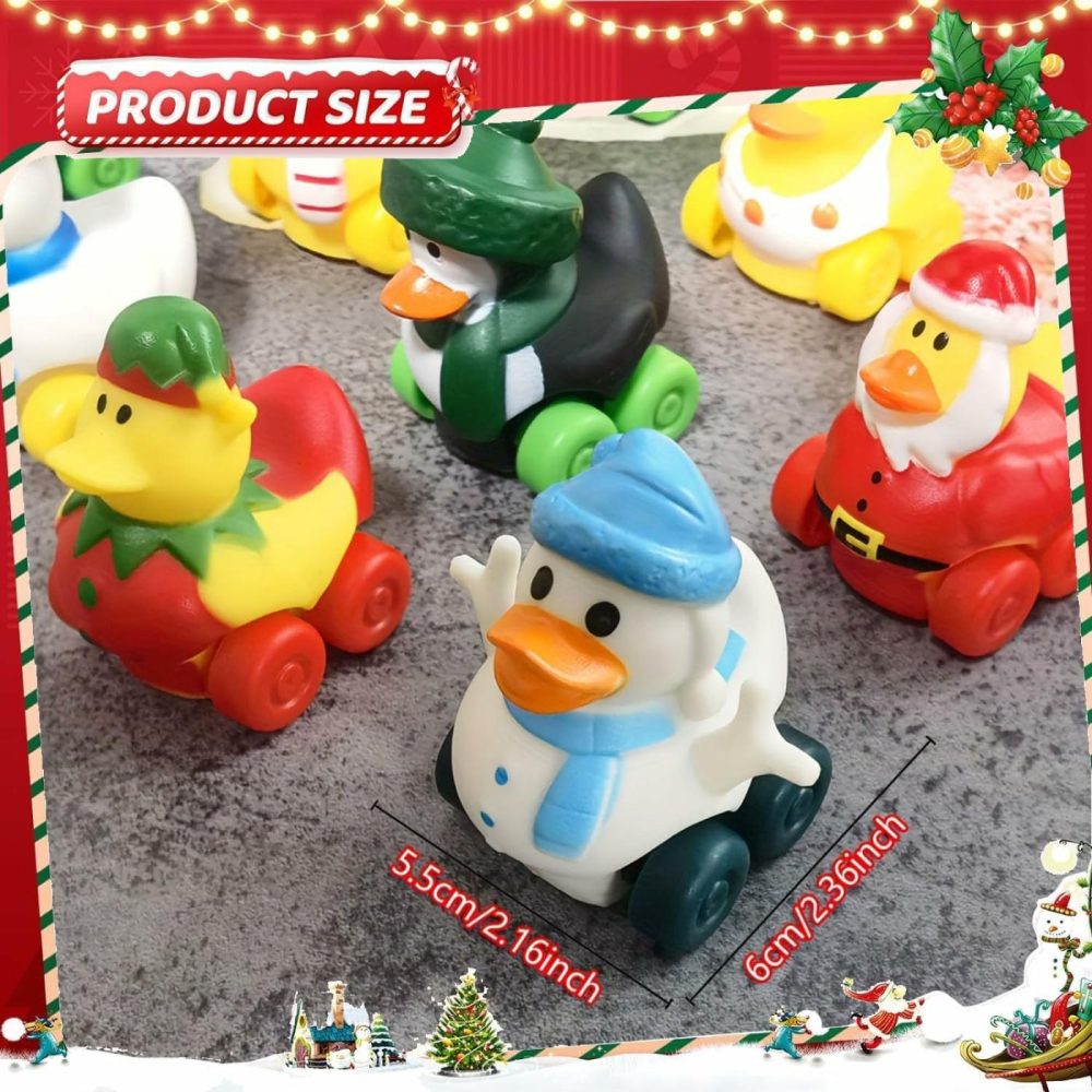 24 Pcs Christmas Rubber Ducks Cars Toy Soft Rubber Duckies Vehicles For Babies Kids Boys Girls Christmas Party Favors Gift Exchange Christmas Stocking Stuffers(Christmas)  |  Bath Toys All Toys Bath Toys