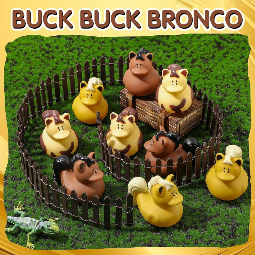 24 Pcs Horse Rubber Duck 2.36 Inch Bucking Horse Ducks Small Ducks Pool Float Bath Decor Gift For Horse Racing Festival Boys Girls Classroom Prizes Baby Shower Party Favors  |  Bath Toys All Toys Bath Toys