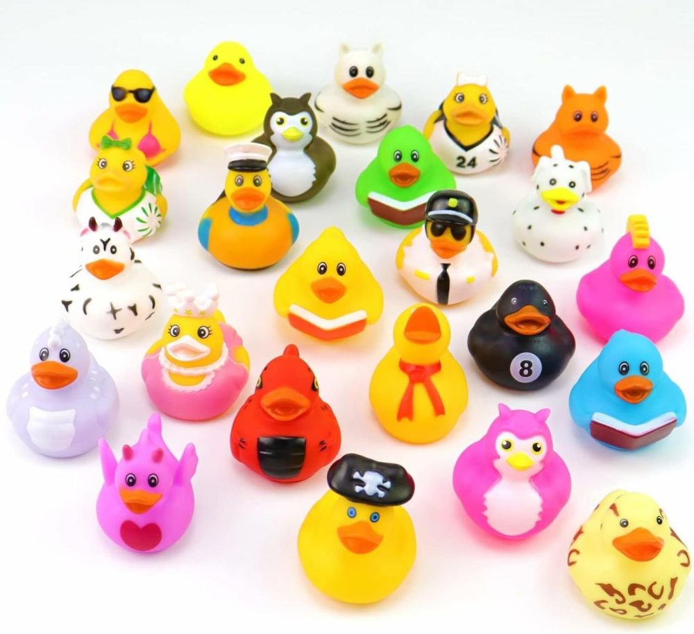 24 Pcs Rubber Ducks For Jeep Ducking  2.75 Inch Assorted Floater Jeep Ducks For Ducking For Kids  Baby Rubber Ducks In Bulk Bath Toy  Party Favors  Baby Birthday Shower Classroom Gifts  |  Bath Toys All Toys Bath Toys