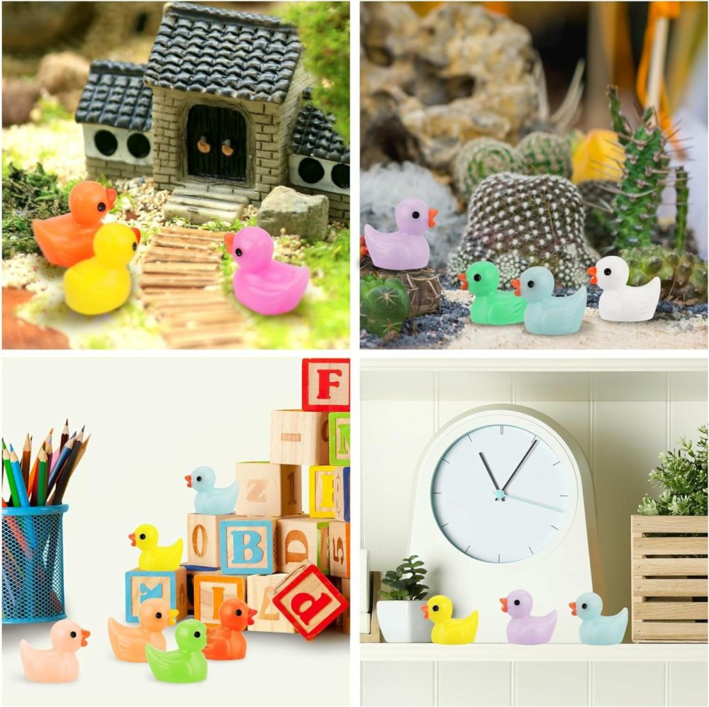 240 Pcs Mini Ducks Tiny Duck Figurines Bulk For Garden Micro Landscape  Mini Resin Ducks For Dollhouse Aquarium Potted Ornament Charms Party Toys Diy Craft Accessories  |  Bath Toys All Toys Bath Toys