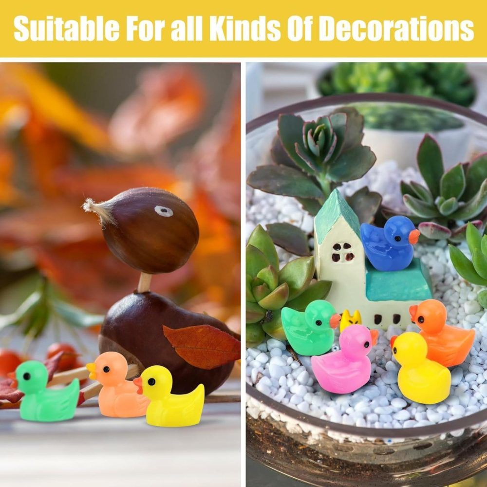 240 Pcs Mini Ducks Tiny Duck Figurines Bulk For Garden Micro Landscape  Mini Resin Ducks For Dollhouse Aquarium Potted Ornament Charms Party Toys Diy Craft Accessories  |  Bath Toys All Toys Bath Toys