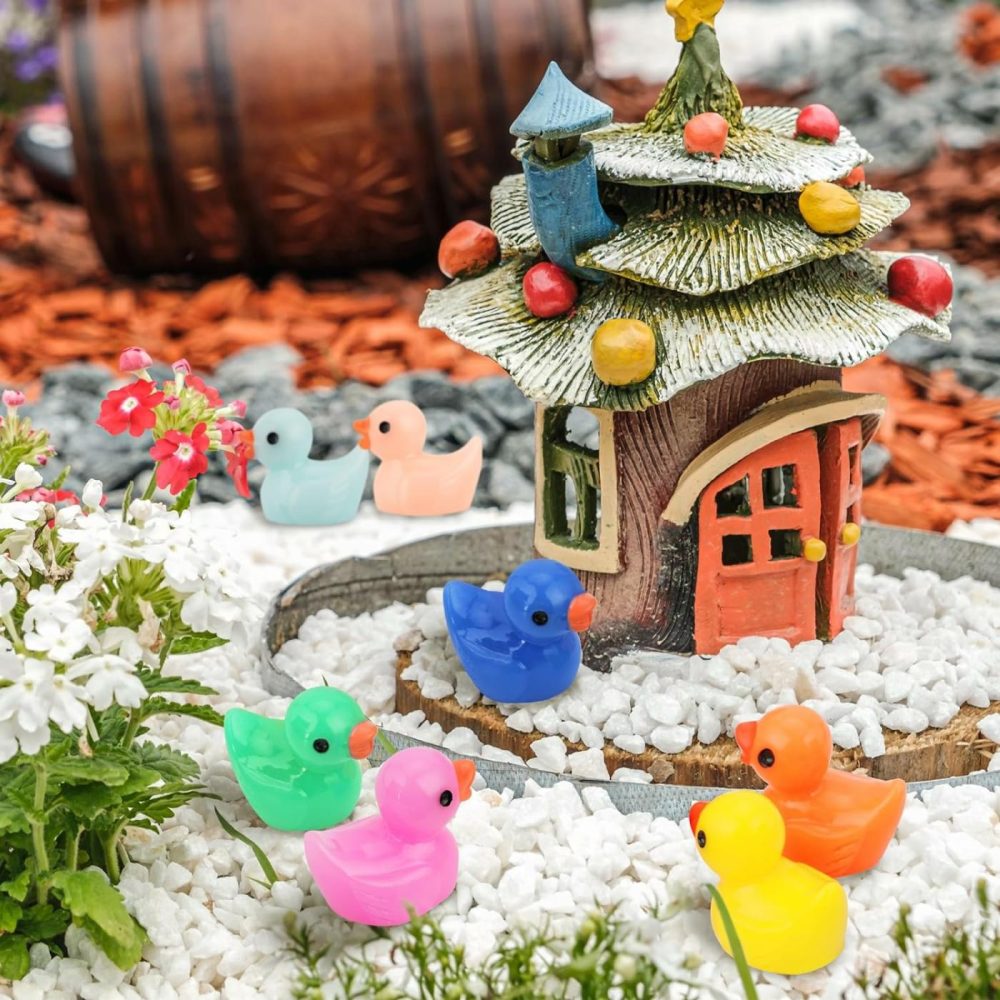 240 Pcs Mini Ducks Tiny Duck Figurines Bulk For Garden Micro Landscape  Mini Resin Ducks For Dollhouse Aquarium Potted Ornament Charms Party Toys Diy Craft Accessories  |  Bath Toys All Toys Bath Toys