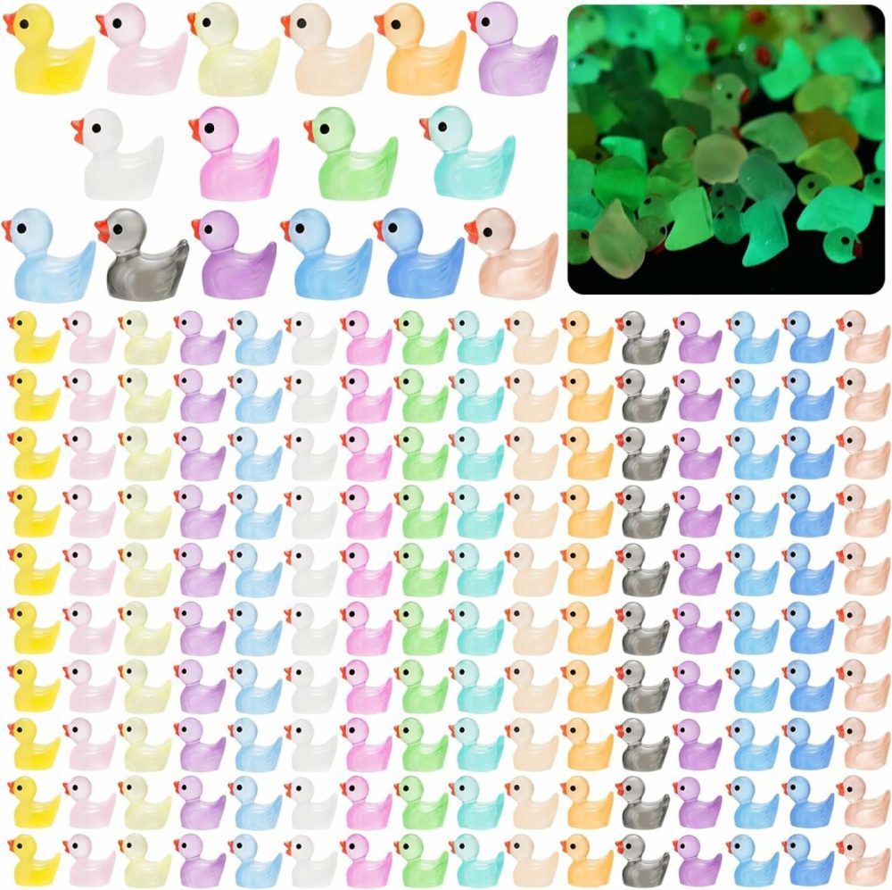 240Pcs Luminous Mini Resin Ducks,Tiny Ducks Glow In The Dark,Little Ducks,Small Ducks To Hide,Miniature Figures For Party Favor  |  Bath Toys All Toys Bath Toys