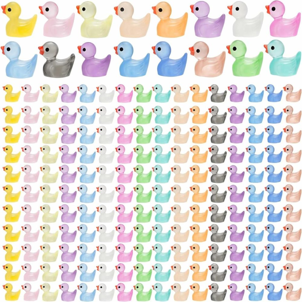 240Pcs Luminous Mini Resin Ducks,Tiny Ducks Glow In The Dark,Little Ducks,Small Ducks To Hide,Miniature Figures For Party Favor  |  Bath Toys All Toys Bath Toys