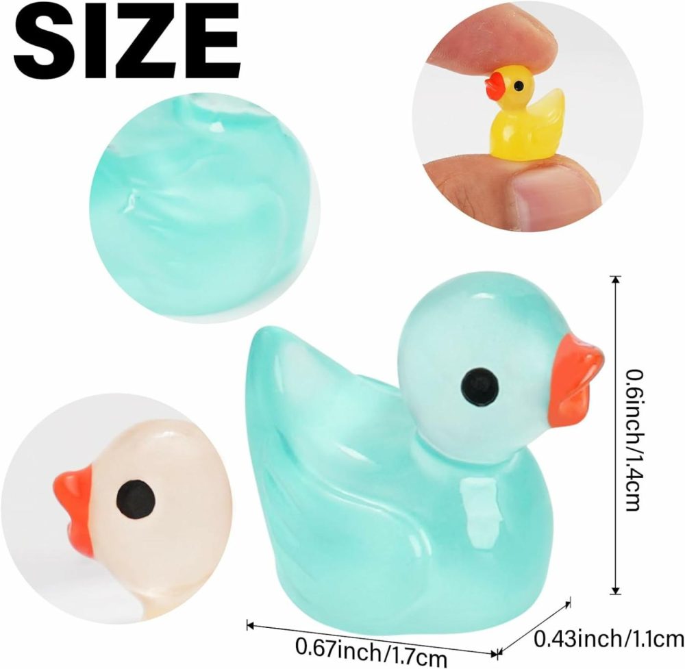 240Pcs Luminous Mini Resin Ducks,Tiny Ducks Glow In The Dark,Little Ducks,Small Ducks To Hide,Miniature Figures For Party Favor  |  Bath Toys All Toys Bath Toys