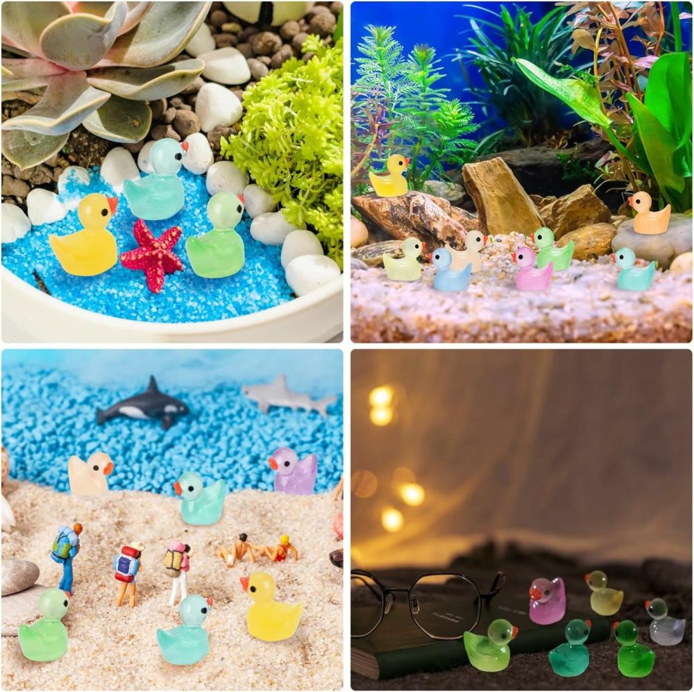 240Pcs Luminous Mini Resin Ducks,Tiny Ducks Glow In The Dark,Little Ducks,Small Ducks To Hide,Miniature Figures For Party Favor  |  Bath Toys All Toys Bath Toys