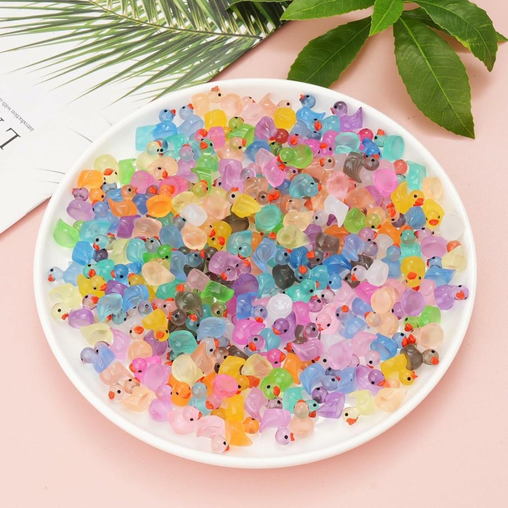 240Pcs Luminous Mini Resin Ducks,Tiny Ducks Glow In The Dark,Little Ducks,Small Ducks To Hide,Miniature Figures For Party Favor  |  Bath Toys All Toys Bath Toys