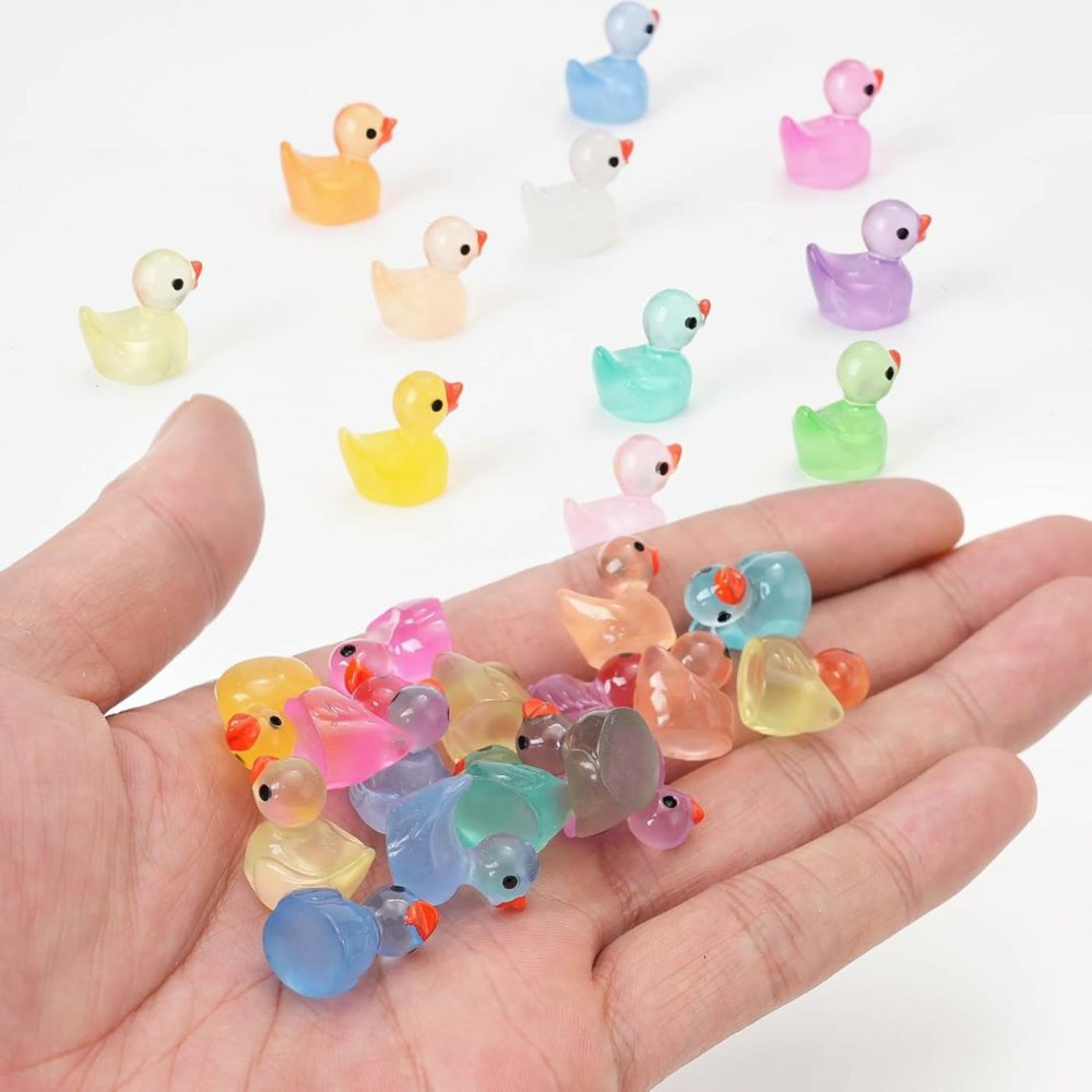 240Pcs Luminous Mini Resin Ducks,Tiny Ducks Glow In The Dark,Little Ducks,Small Ducks To Hide,Miniature Figures For Party Favor  |  Bath Toys All Toys Bath Toys