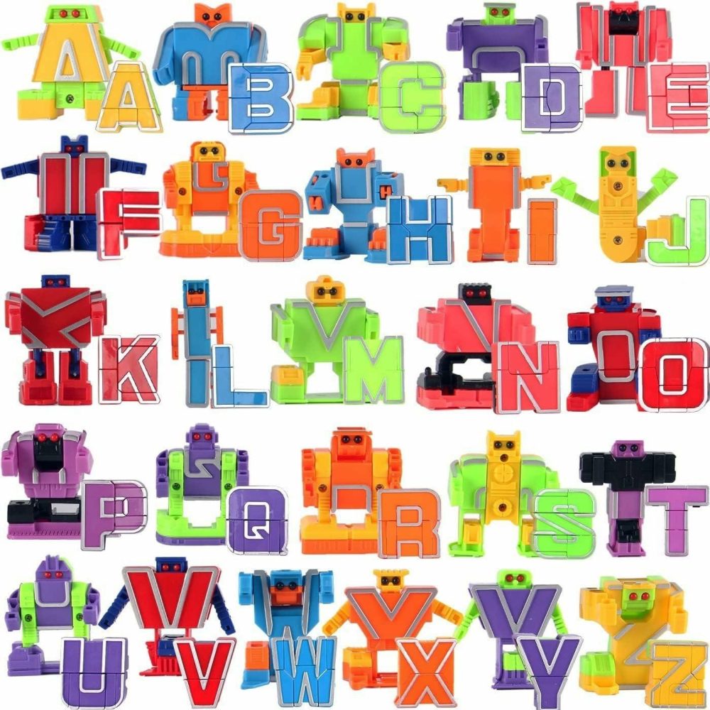 26 Pieces Alphabet Robot Toys For Kids Alpha-Bots Transformers Abc Letters Learning Toys  Toddlers Education Toy  Preschool Montessori Toy  Classroom Prizes Party Favors  |  Early Development & Activity Toys All Toys Early Development & Activity Toys