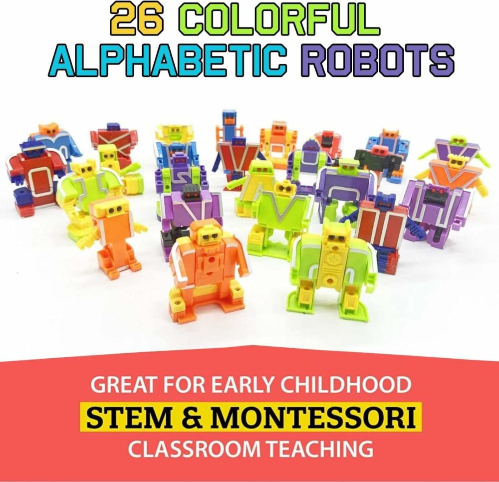 26 Pieces Alphabet Robot Toys For Kids Alpha-Bots Transformers Abc Letters Learning Toys  Toddlers Education Toy  Preschool Montessori Toy  Classroom Prizes Party Favors  |  Early Development & Activity Toys All Toys Early Development & Activity Toys