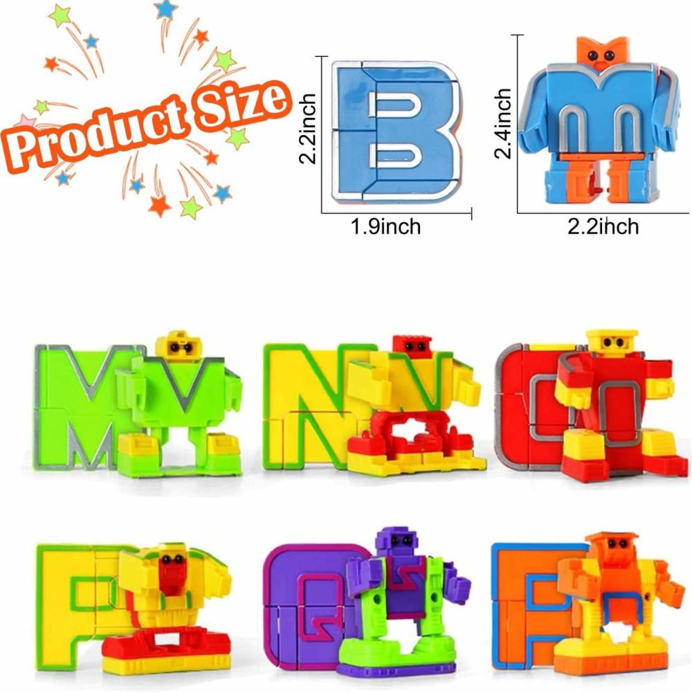 26 Pieces Alphabet Robot Toys For Kids Alpha-Bots Transformers Abc Letters Learning Toys  Toddlers Education Toy  Preschool Montessori Toy  Classroom Prizes Party Favors  |  Early Development & Activity Toys All Toys Early Development & Activity Toys