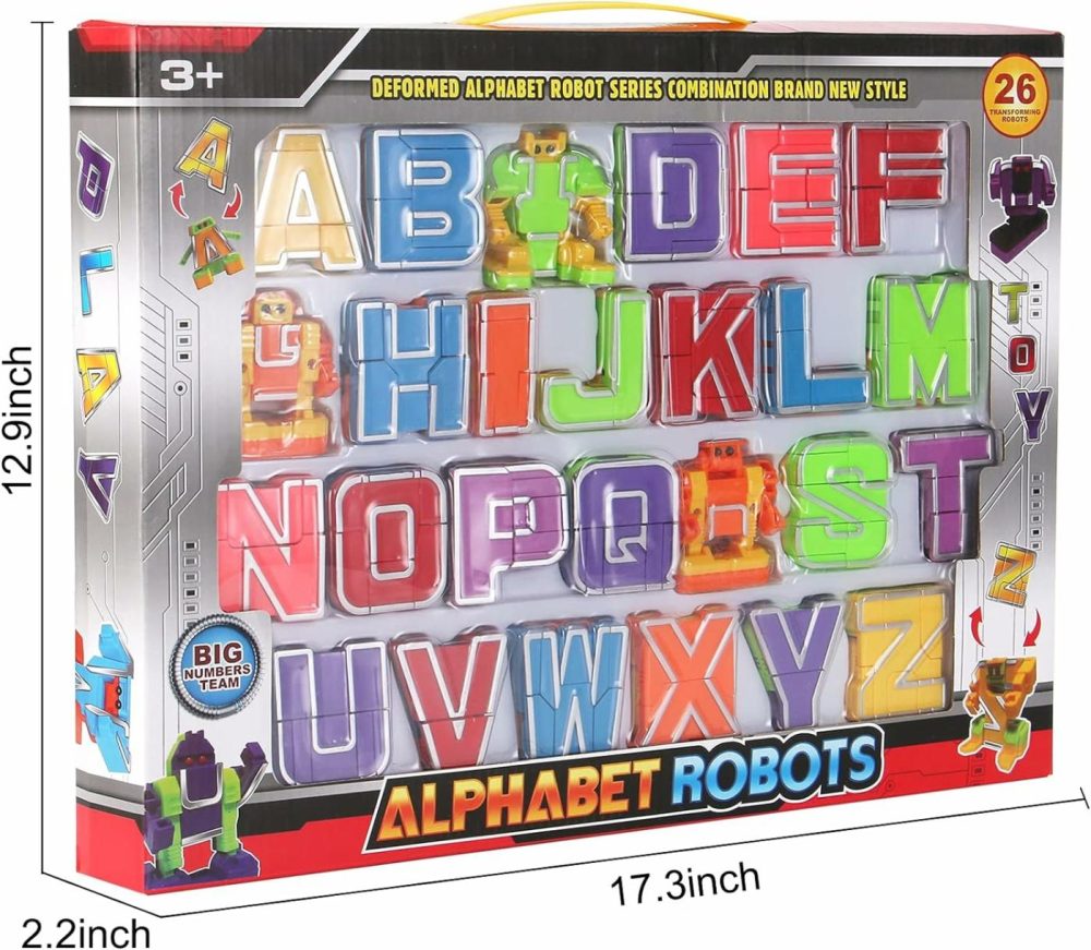 26 Pieces Alphabet Robot Toys For Kids Alpha-Bots Transformers Abc Letters Learning Toys  Toddlers Education Toy  Preschool Montessori Toy  Classroom Prizes Party Favors  |  Early Development & Activity Toys All Toys Early Development & Activity Toys