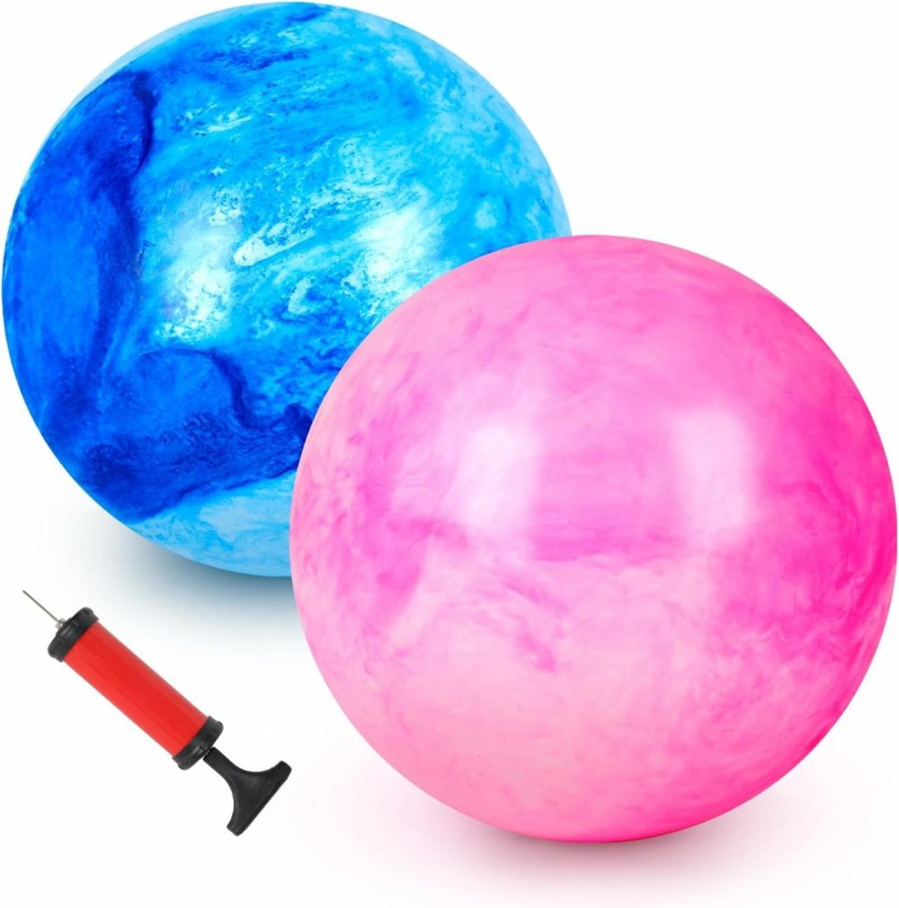 2Pcs Bouncing Ball For Kids  8.7Inch Marbleized Bouncy Balls Rubber Inflatable Kick Ball Game Ball Bouncing Sensory Balls For Kids  |  Balls All Toys Balls