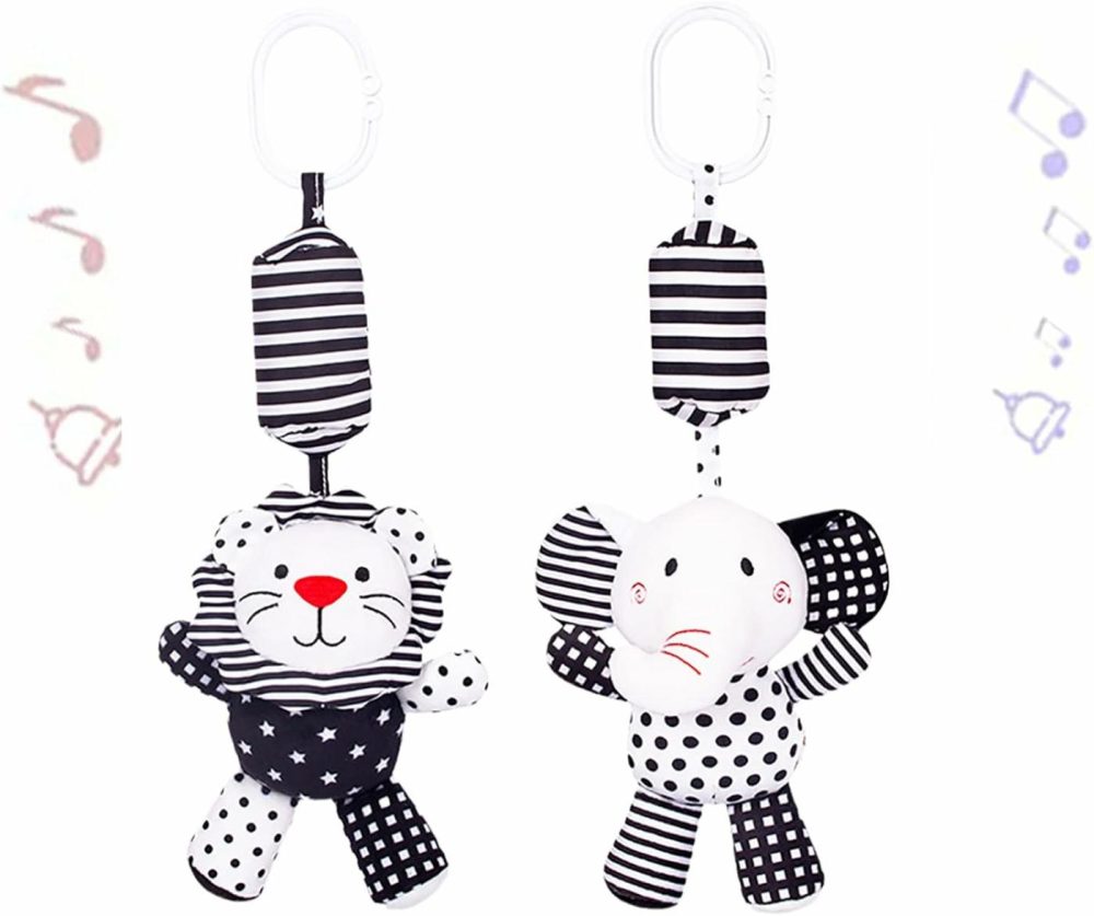 2Pcs Hanging Rattle Toys For Babies  Hanging Baby Toy  Car Seats Stroller Toys With Wind Chime For Newborn 0-36 Months  Clip Hanging Plush Squeeze Toys  Best Birthday Gift For Newborn  |  Car Seat & Stroller Toys All Toys Car Seat & Stroller Toys