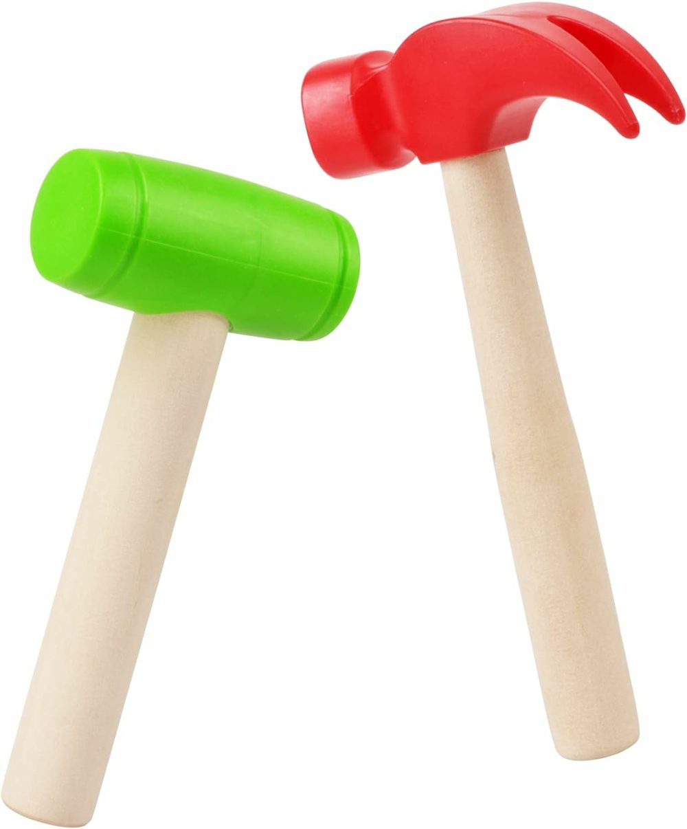 2Pcs Toy Hammer Simulation Wooden Hammers Small Plastic Toddler Claw Hammer Portable Kids Maintenance Tools Toys Pretend Play Fake Mallet Hammer For Boys Girls  |  Hammering & Pounding Toys All Toys Hammering & Pounding Toys