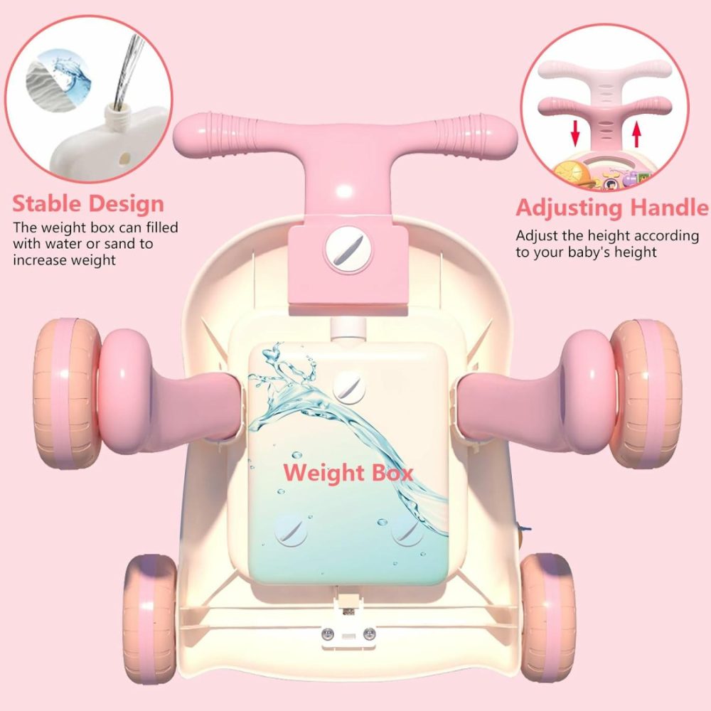 3 In 1 Baby Walker And Activity Center For Baby Girl,Toddler  Learning To Walk  Sit To Stand  Early Learning Push Toys For Infant 6-12 Months Pink  |  Push & Pull Toys All Toys Pink