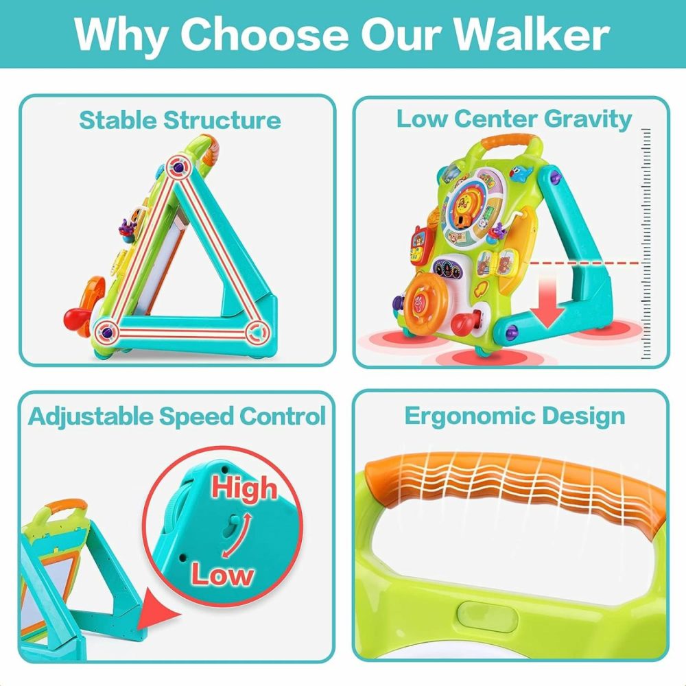 3 In 1 Baby Walker Sit To Stand Toys  Kids Activity Center  Toddlers Musical Fun Table  Lights And Sounds  Learning  Birthday Gift For 9  12  18 Months  1  2 Year Old  Infant  Boy  Girl  |  Electronic Early Development Toys All Toys Electronic Early Development Toys