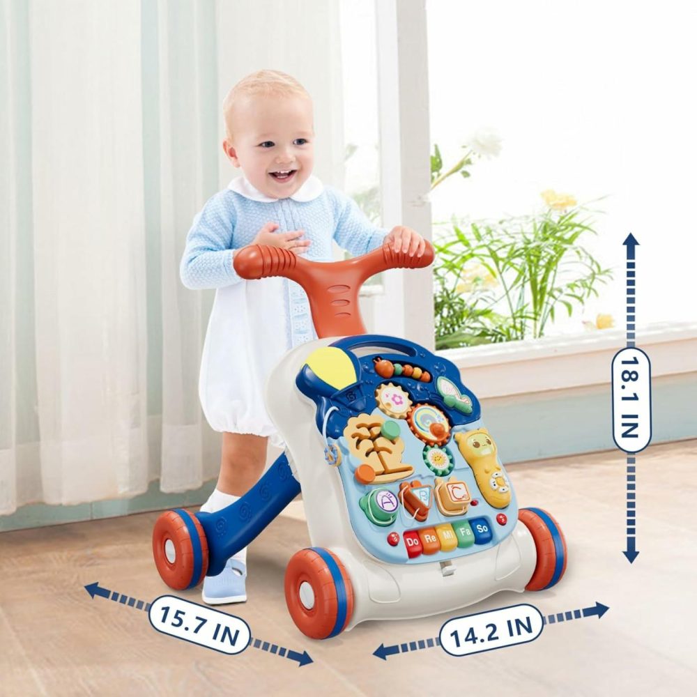 3 In 1 Baby Walkers For Boys,Toddler Learning To Walk  Sit To Stand Walker For Baby Boy  Early Learning Push Toy For Infant 12-18 Months Blue  |  Push & Pull Toys All Toys Navy Blue