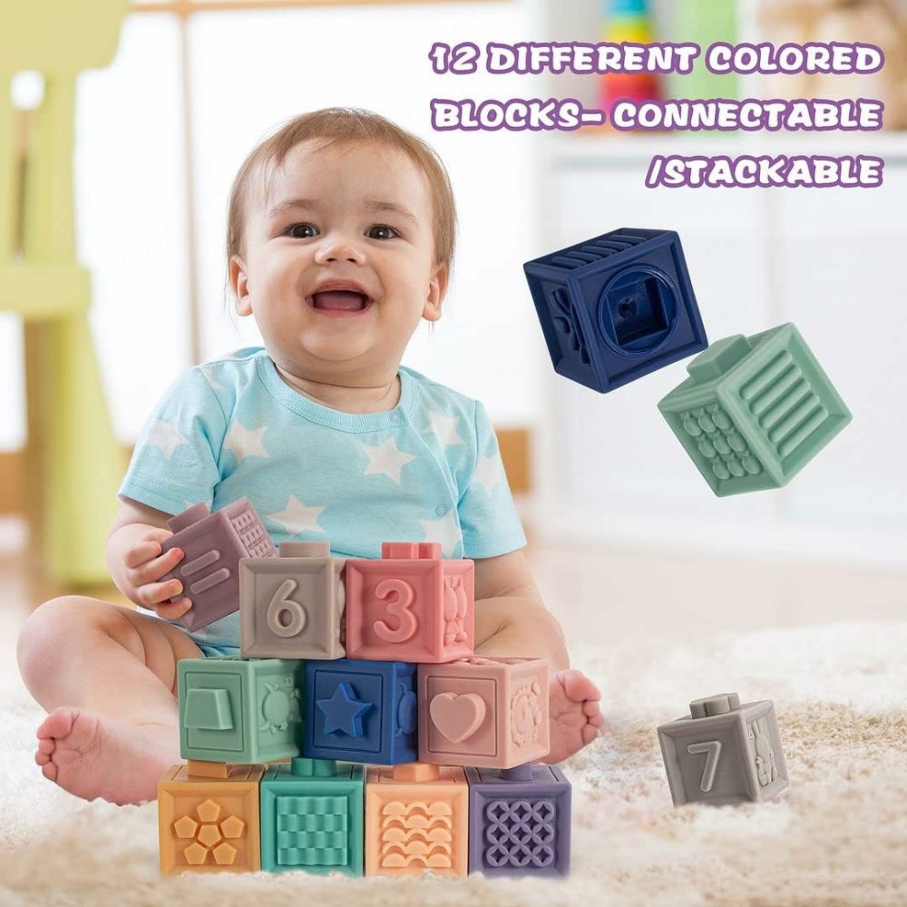 3 In 1 Montessori Toys For Babies 0-3-6-12 Months  Soft Baby Teething Toys  Stacking Building Blocks For Infants  Sensory Developmental Education Toys For Toddler Baby 12-18 Months,23 Pcs  |  Sorting & Stacking Toys All Toys Sorting & Stacking Toys