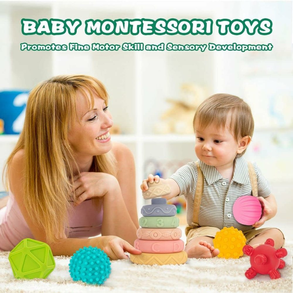 3 In 1 Montessori Toys For Babies 0-3-6-12 Months  Soft Baby Teething Toys  Stacking Building Blocks For Infants  Sensory Developmental Education Toys For Toddler Baby 12-18 Months,23 Pcs  |  Sorting & Stacking Toys All Toys Sorting & Stacking Toys