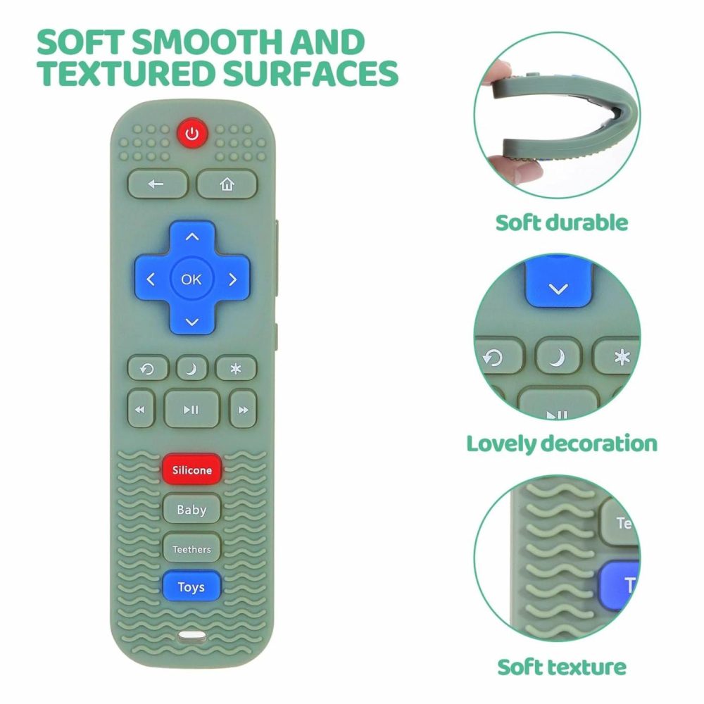 3 Pack Baby Teething Toys  Silicone Tv Remote Control Shape Teethers For Babies Toddler 0-24 Months Chew Toys  Teething Relief Baby Toys For Infants  Bpa Free Refrigerator Safe  |  Teethers All Toys Teethers