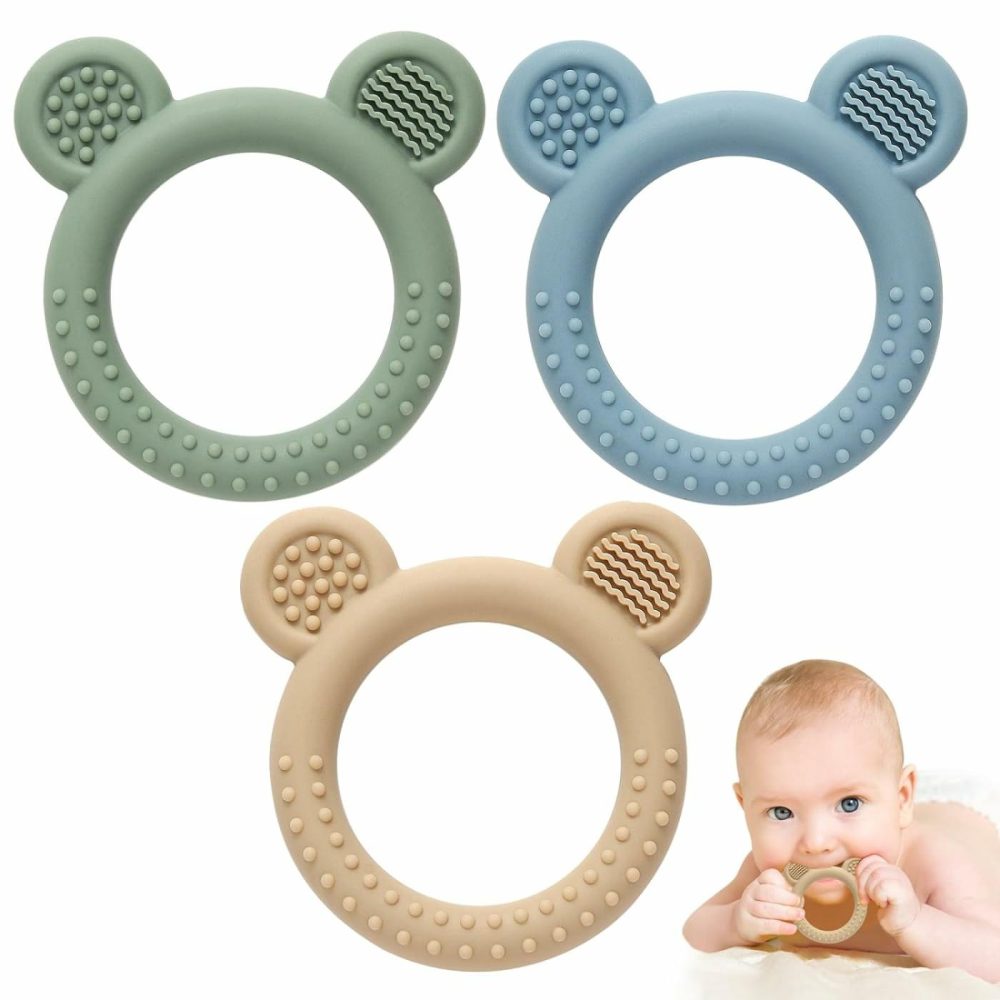 3 Pack Teething Toys For Babies 0-6 Months Bpa Free  Baby Toys 6-12 Months Teething Relief Easy To Hold  Silicone Teethers Chew Toys For Infant Baby Essentials  |  Teethers All Toys Teethers