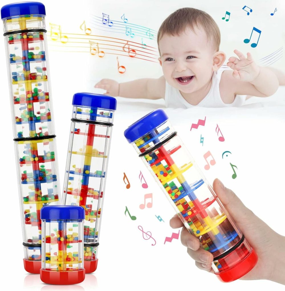 3 Pieces Rainmaker Rain Stick For Baby Shaker Sensory Auditory Musical Instrument Rattle Tube Plastic Toy For Boys And Girls  4 Inches  8 Inches  12 Inches  One For Each Size  |  Rattles & Plush Rings All Toys Rattles & Plush Rings