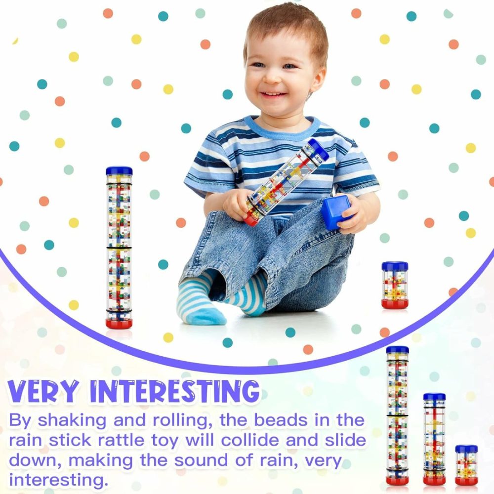 3 Pieces Rainmaker Rain Stick For Baby Shaker Sensory Auditory Musical Instrument Rattle Tube Plastic Toy For Boys And Girls  4 Inches  8 Inches  12 Inches  One For Each Size  |  Rattles & Plush Rings All Toys Rattles & Plush Rings