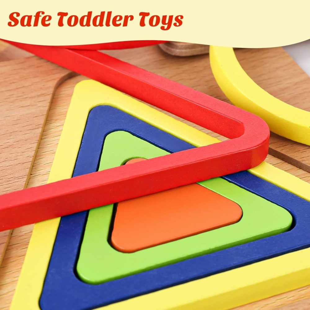 3 Sets Toddler Puzzles  Wooden Shape Sorting Puzzles Montessori Puzzles Preschool Wooden Sensory Toys Age 1-3  |  Sorting & Stacking Toys All Toys Sorting & Stacking Toys