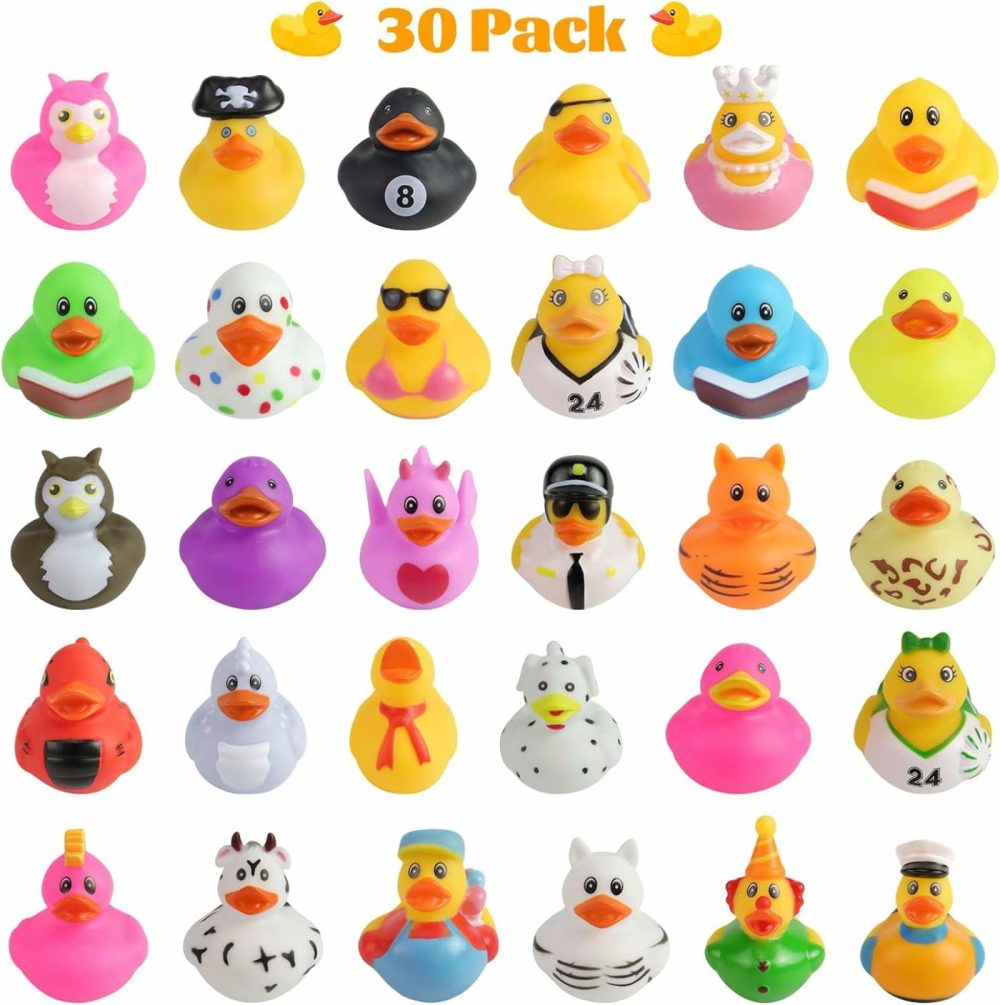 30 Pack Rubber Ducks,Assortment Rubber Duckies In Bulks For Jeep Ducking Floater Duck Bath Toys Party Favors Classroom Incentives  |  Bath Toys All Toys Bath Toys