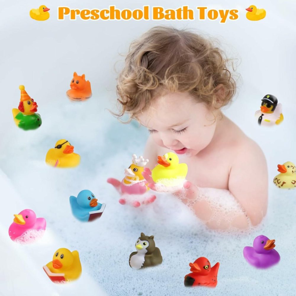 30 Pack Rubber Ducks,Assortment Rubber Duckies In Bulks For Jeep Ducking Floater Duck Bath Toys Party Favors Classroom Incentives  |  Bath Toys All Toys Bath Toys