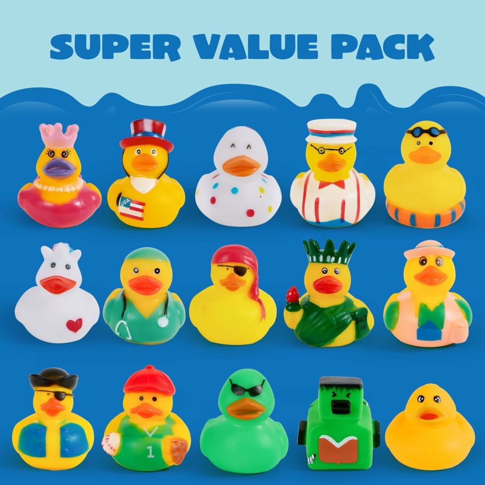 30 Pcs Rubber Ducks  Random Assortment Mini Rubber Duckie Toys With Mesh Carry Bag For Kids Baby Bath Shower Toys  Birthday Gifts  Summer Beach Pool Activity  Carnival  Holiday Party Favors  |  Bath Toys All Toys Bath Toys