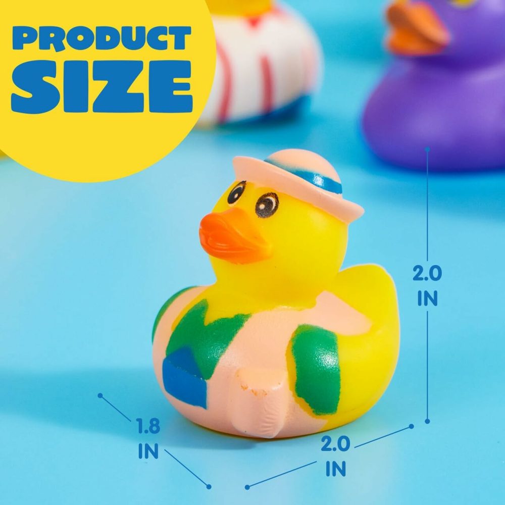 30 Pcs Rubber Ducks  Random Assortment Mini Rubber Duckie Toys With Mesh Carry Bag For Kids Baby Bath Shower Toys  Birthday Gifts  Summer Beach Pool Activity  Carnival  Holiday Party Favors  |  Bath Toys All Toys Bath Toys