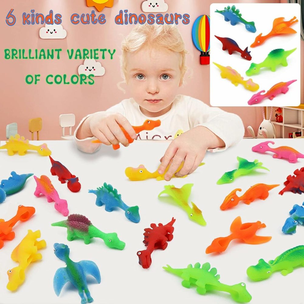 30 Pcs Slingshot Dinosaur Finger Toys  Catapult Toys As Fun As Slingshot Chicken  Cute Shapes  More Colors  Great For Flying Games And Party Favors.  |  Bath Toys All Toys 3 Dinosaur Style