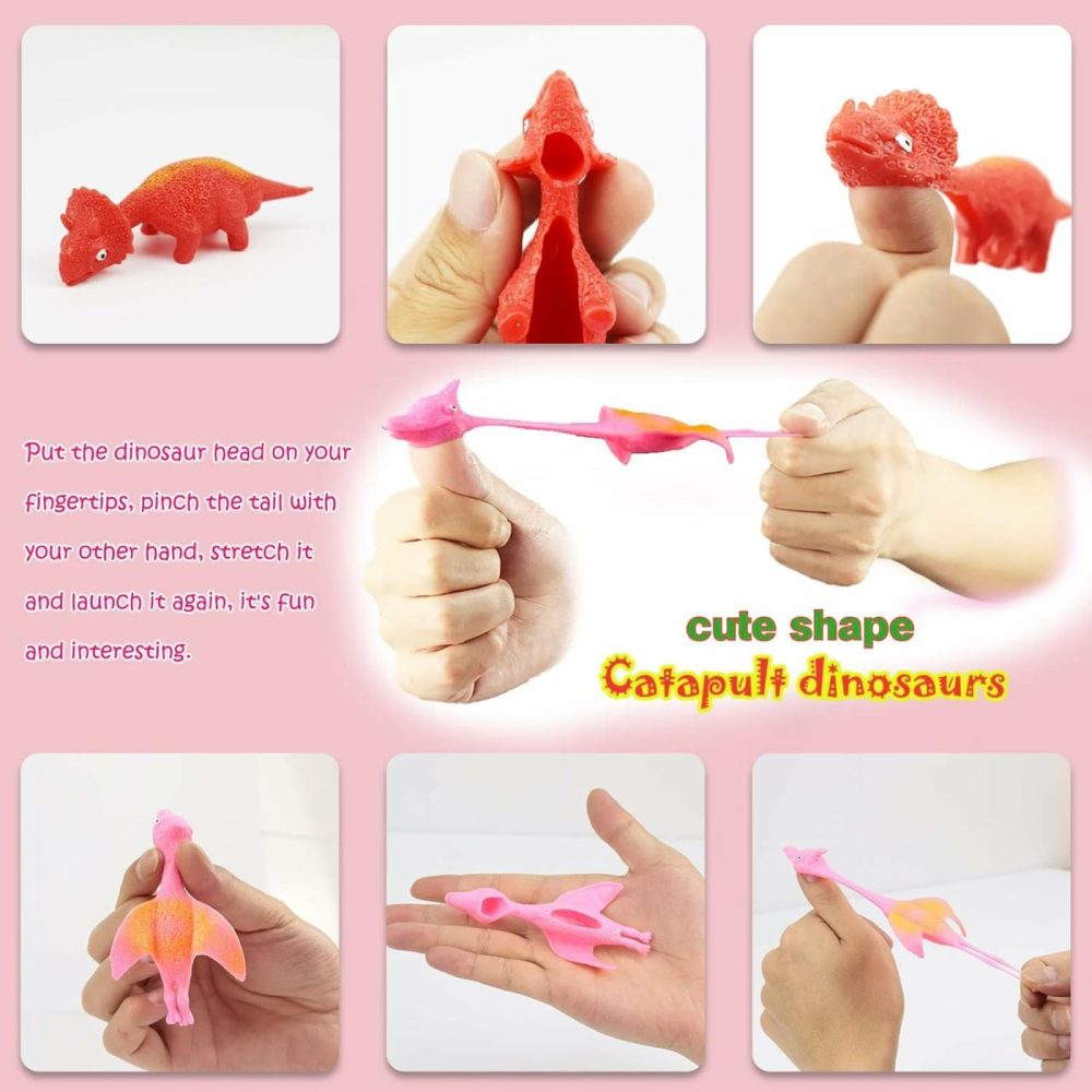 30 Pcs Slingshot Dinosaur Finger Toys  Catapult Toys As Fun As Slingshot Chicken  Cute Shapes  More Colors  Great For Flying Games And Party Favors.  |  Bath Toys All Toys 3 Dinosaur Style