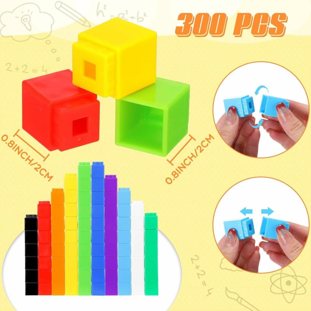 300 Pcs Counting Cubes  Plastic Counting Blocks  Colorful Math Cubes  Math Manipulatives Classroom Learning Supplies  Preschool Learning Materials  Counting Toys (Simple Style)  |  Activity Cubes Activity Cubes Activity Cubes