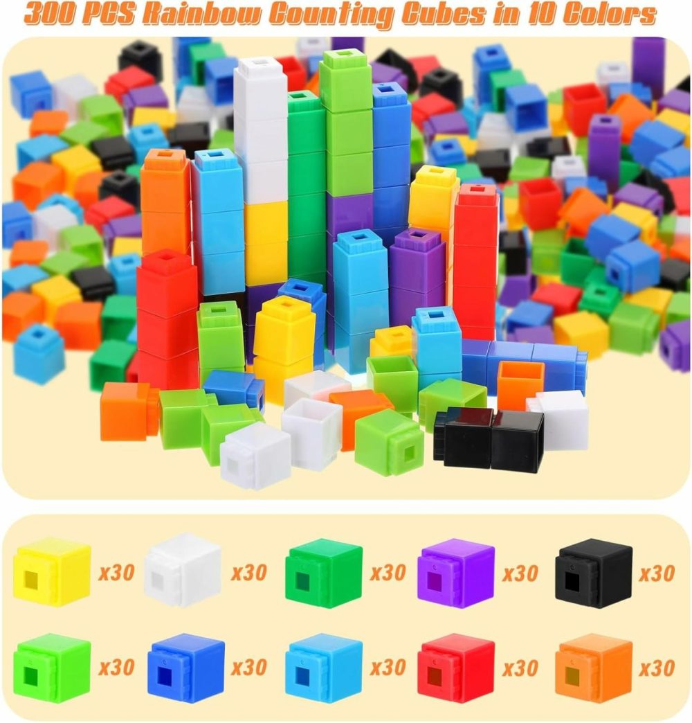 300 Pcs Counting Cubes  Plastic Counting Blocks  Colorful Math Cubes  Math Manipulatives Classroom Learning Supplies  Preschool Learning Materials  Counting Toys (Simple Style)  |  Activity Cubes Activity Cubes Activity Cubes