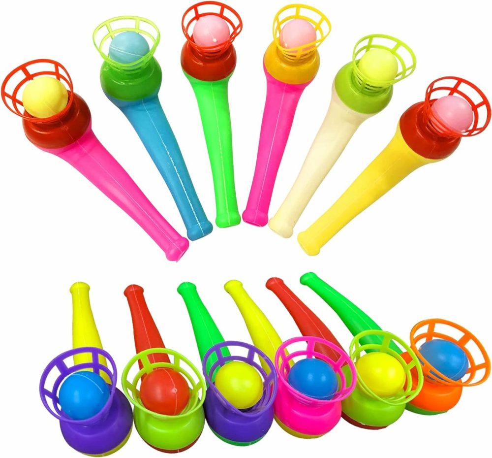 30Pcs Ball Blowing Toy Floating Blow Pipe Balls For Kids Boys Girls Toys Blowing Ball Party (Random Color)  |  Balls All Toys Balls