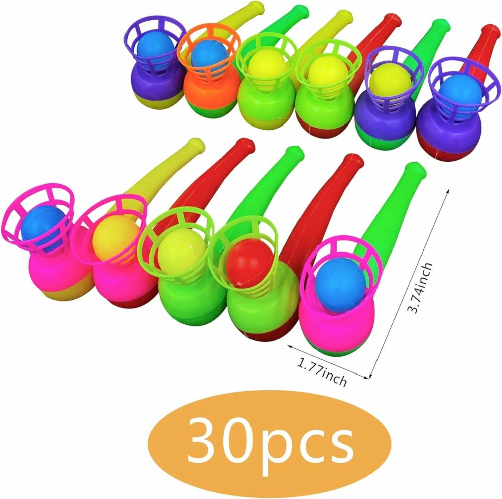 30Pcs Ball Blowing Toy Floating Blow Pipe Balls For Kids Boys Girls Toys Blowing Ball Party (Random Color)  |  Balls All Toys Balls