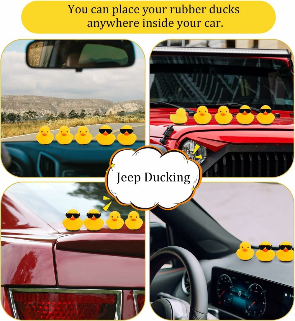 30Pcs Rubber Duck Plug  Self-Adhesive Rubber Duck Holder For Jeep Dashboard  Duck Plug Mount Holder For Display Jeep Duck Lovers  Not Include Rubber Duck (Black)  |  Bath Toys All Toys Bath Toys