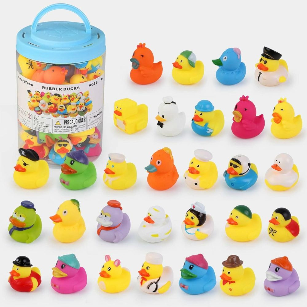 30Pcs Rubber Ducks Bath Toys For Toddlers 1-3,Assorted Duckies Bathtime Soft Baby Pool Toys Birthday Gifts  |  Bath Toys All Toys Bath Toys