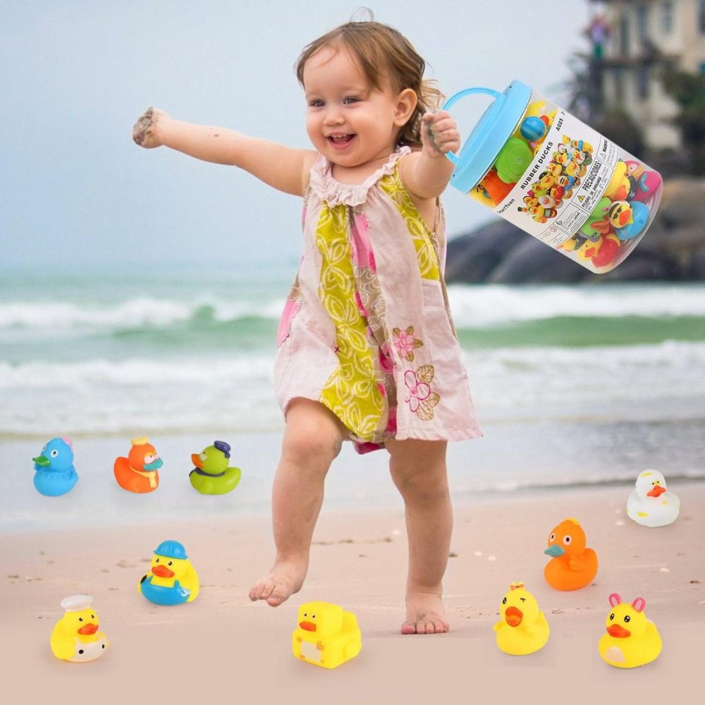 30Pcs Rubber Ducks Bath Toys For Toddlers 1-3,Assorted Duckies Bathtime Soft Baby Pool Toys Birthday Gifts  |  Bath Toys All Toys Bath Toys