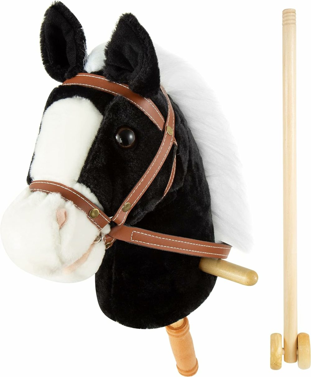 36” Plush Horse Riding Stick   Handsewn Head  Sturdy Wood Stick  Plus Neighing & Clip-Clop Sounds-1  |  Stick Horses All Toys Stick Horses